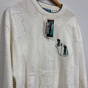 Vintage Golf Embroidered Sweater New With Tags